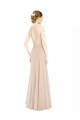 Outlet Champagne Trapèze Licou Col Haut Mousseline Dentelle Longue Robes demoiselle d'honneur / Robes de bal