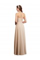 Outlet Champagne Trapèze Licou Mousseline Longue Robes demoiselle d'honneur