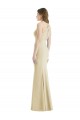 Outlet Champagne Trompette Bateau Crêpe Stretch Longue Robes demoiselle d'honneur / Robes de bal
