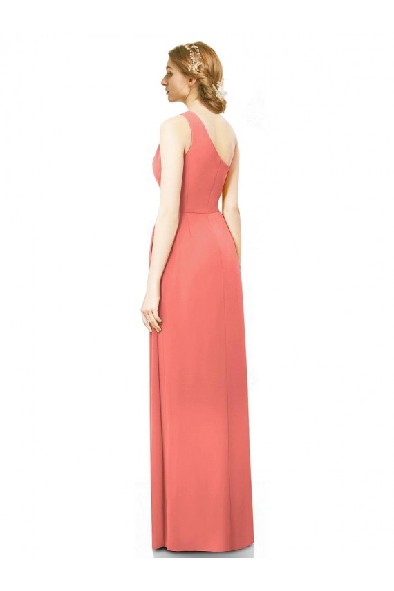 Outlet Corail Trapèze Mousseline Longue Robes demoiselle d'honneur