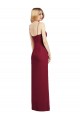 Outlet Corail Trompette Bretelles spaghetti Col V Mousseline Longue Robes demoiselle d'honneur