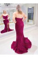 Outlet Couleur affichée Fourreau Balayage train Paillettes Velours Longue Robes de bal