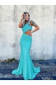Outlet Couleur affichée Sirène Balayage train Paillettes Velours Longue Robes de bal