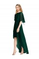 Outlet Evergreen Trapèze Col rond Mousseline Longue Asymétrique Robes demoiselle d'honneur