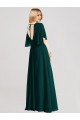 Outlet Evergreen Trapèze Col rond Mousseline Longue Robes demoiselle d'honneur