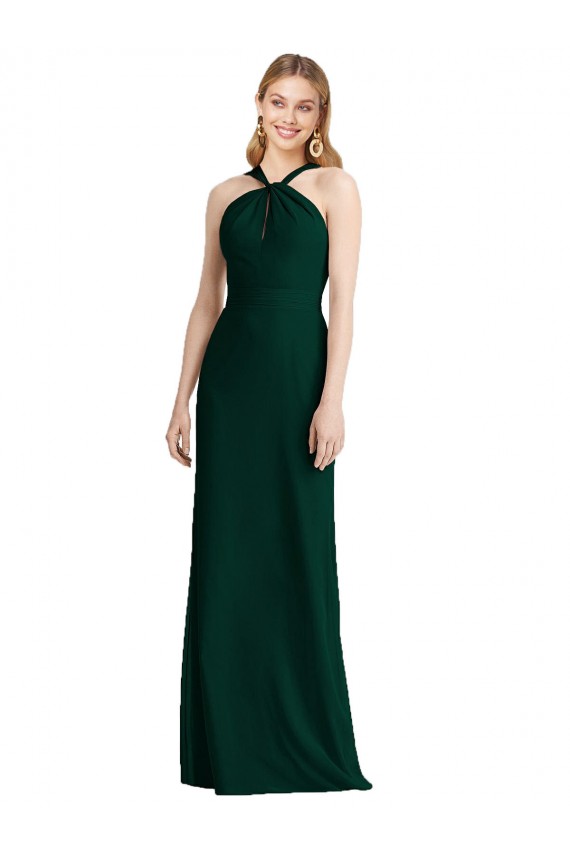 Outlet Evergreen Trompette Licou Mousseline Longue Robes demoiselle d'honneur