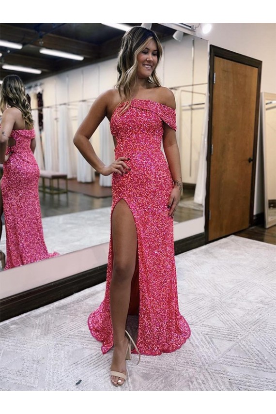 Outlet Fourreau Balayage train Paillettes Velours Longue Robes de bal