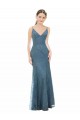 Outlet Fourreau Bretelles spaghetti Col V Dentelle Longue Robes demoiselle d'honneur
