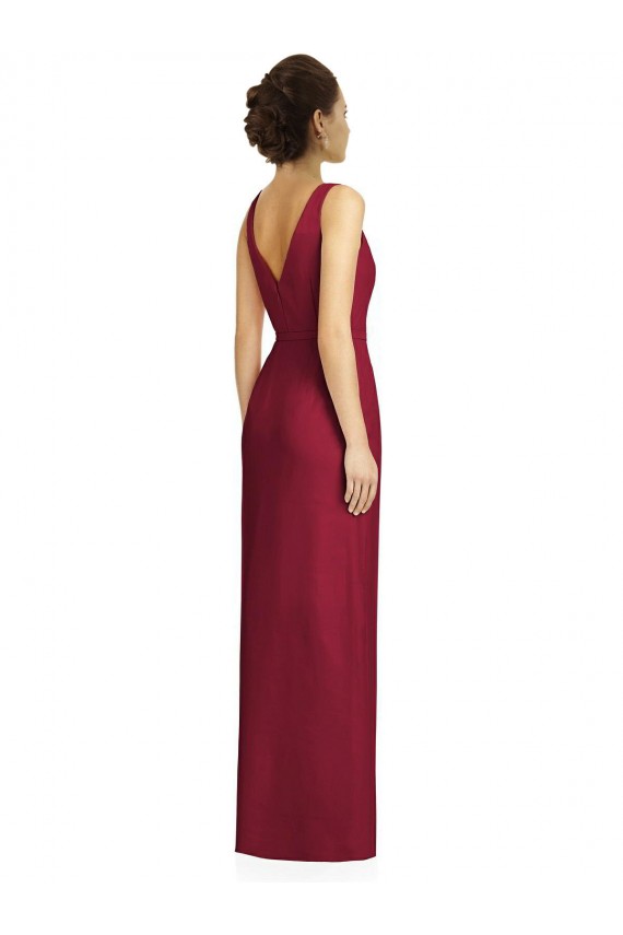 Outlet Fourreau Col V Mousseline Longue Robes demoiselle d'honneur