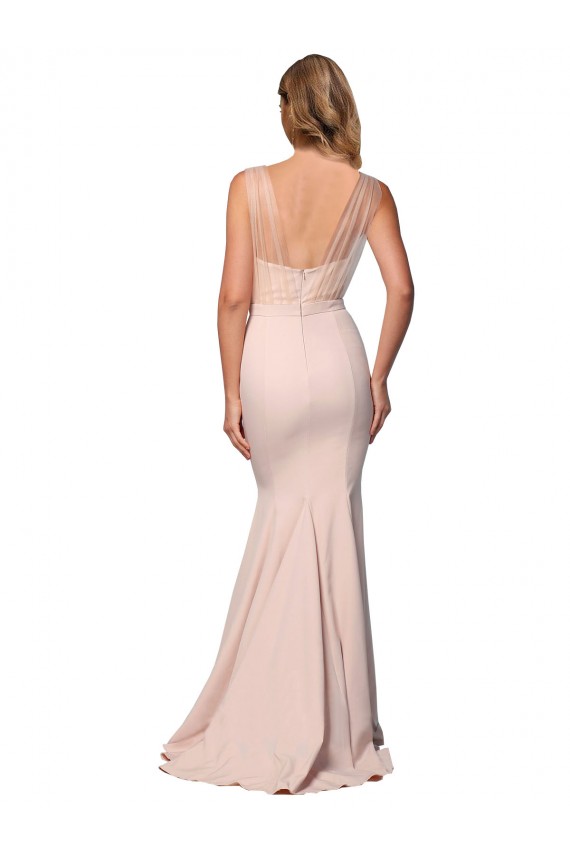 Outlet Fourreau Crêpe Stretch Tulle Longue Formelles Robes demoiselle d'honneur / Robes de soirée / Robes de bal