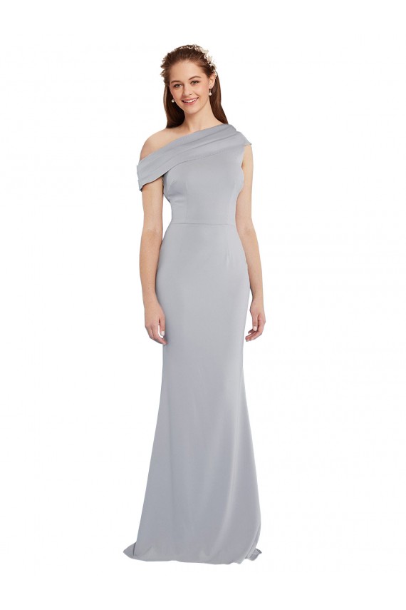 Outlet Gris 24 Sirène Crêpe Stretch Longue Formelles Robes demoiselle d'honneur / Robes de soirée / Robes de bal