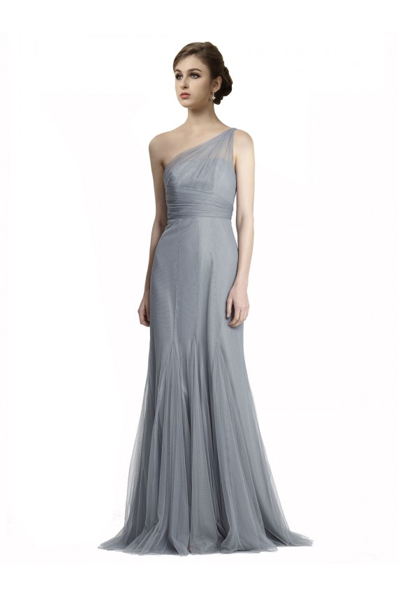 Outlet Gris ardoise Sirène Tulle Longue Robes demoiselle d'honneur