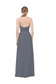 Outlet Gris ardoise Trapèze Mousseline Longue Robes demoiselle d'honneur