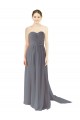 Outlet Gris ardoise Trapèze Mousseline Longue Robes demoiselle d'honneur