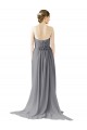 Outlet Gris ardoise Trapèze Mousseline Longue Robes demoiselle d'honneur