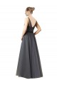Outlet Gris ardoise Trapèze Tulle Longue Robes demoiselle d'honneur