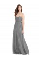 Outlet Gris ardoise Trapèze Tulle Longue Robes demoiselle d'honneur