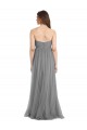 Outlet Gris ardoise Trapèze Tulle Longue Robes demoiselle d'honneur