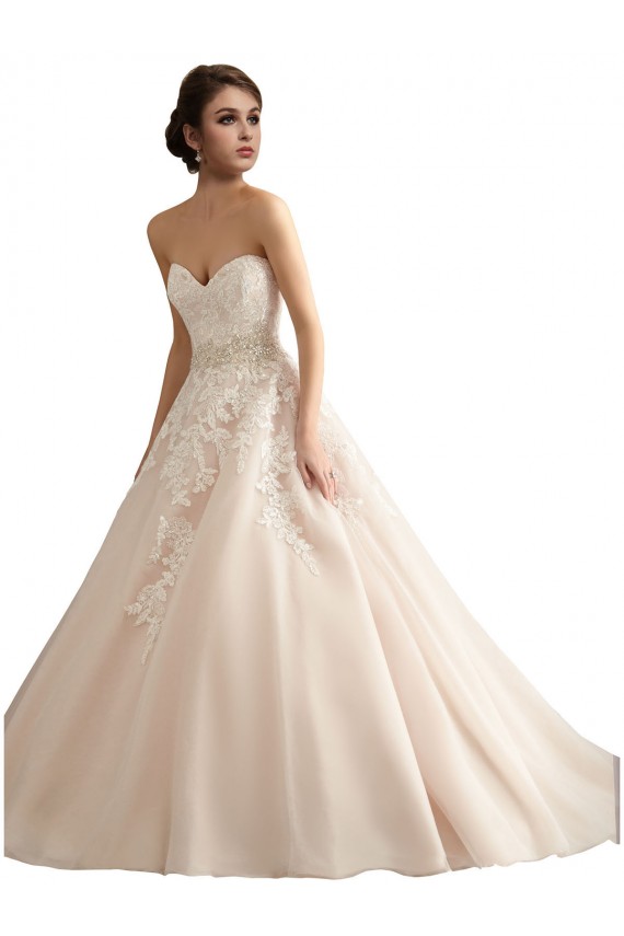 Outlet Ivoire & Champagne Princesse Col V Traîne cathédrale Tulle Dentelle Robes de mariée