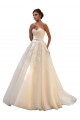Outlet Ivoire & Champagne Princesse Tulle Dentelle Robes de mariée