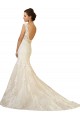 Outlet Ivoire & Champagne Sirène Col V Tulle Dentelle Robes de mariée