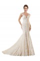 Outlet Ivoire & Champagne Sirène Illusion Dentelle Robes de mariée