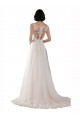 Outlet Ivoire & Champagne Trapèze Illusion Balayage train Tulle Boho Robes de mariée