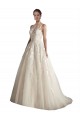 Outlet Ivoire & Champagne Trapèze Illusion Tulle Robes de mariée