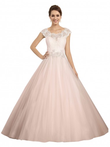 Outlet Ivoire Princesse Bateau Illusion Dentelle Robes de mariée