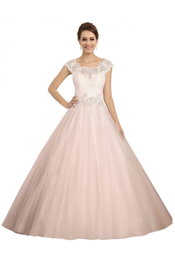 Outlet Ivoire Princesse Bateau Illusion Dentelle Robes de mariée
