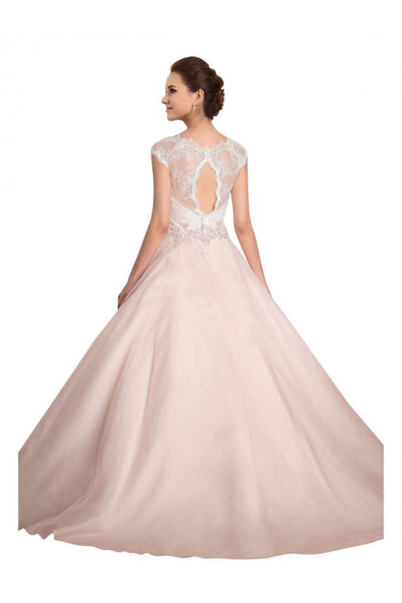 Outlet Ivoire Princesse Bateau Illusion Dentelle Robes de mariée