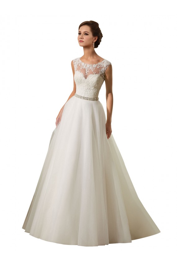 Outlet Ivoire Princesse Illusion Tulle Dentelle Robes de mariée