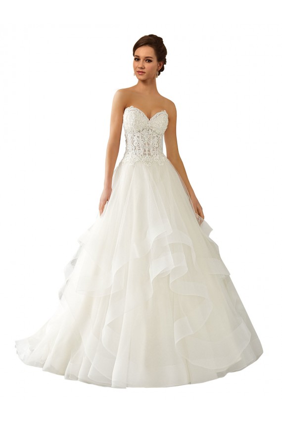 Outlet Ivoire Princesse Satiné Tulle Dentelle Robes de mariée