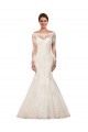 Outlet Ivoire Sirène Bateau Dentelle Robes de mariée