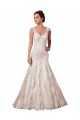 Outlet Ivoire Sirène Col V Tulle Dentelle Robes de mariée