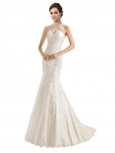 Outlet Ivoire Sirène Illusion Dentelle Robes de mariée