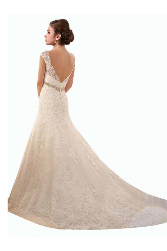 Outlet Ivoire Sirène Illusion Tulle Dentelle Robes de mariée