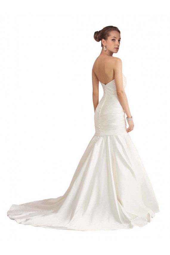 Outlet Ivoire Sirène Sans bretelle Satiné Plage Robes de mariée