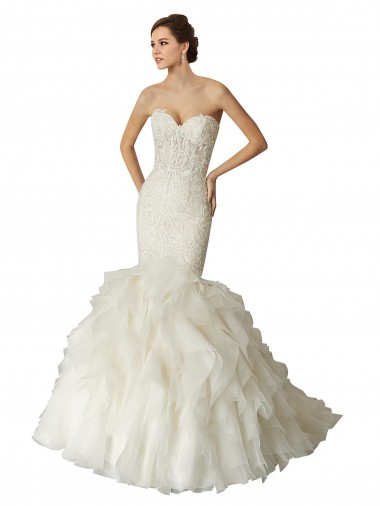 Outlet Ivoire Sirène Tulle Robes de mariée