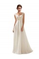 Outlet Ivoire Trapèze Col V Balayage train Mousseline Dentelle Robes de mariée