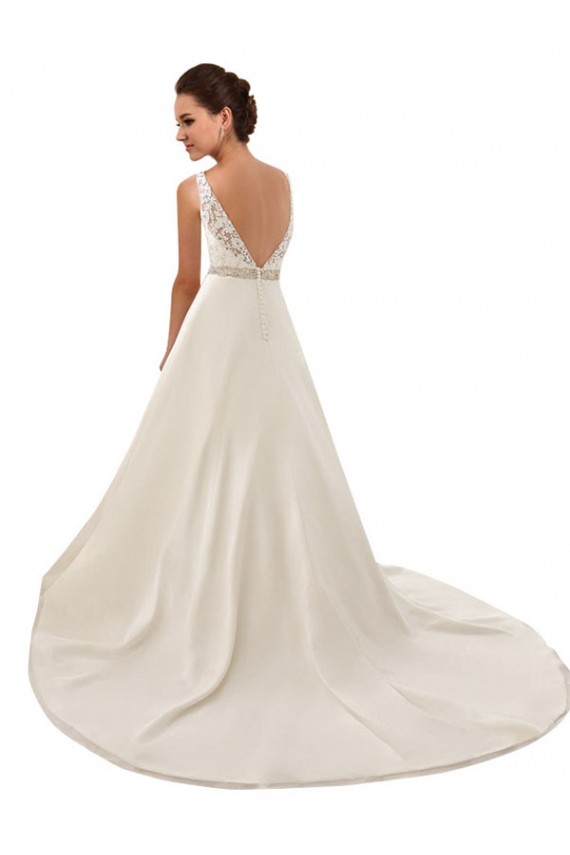 Outlet Ivoire Trapèze Illusion Dentelle Robes de mariée