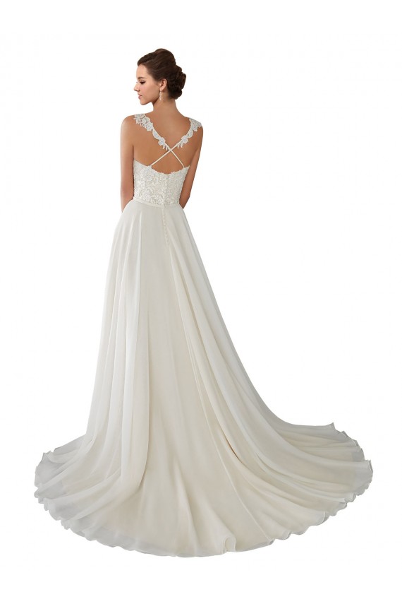 Outlet Ivoire Trapèze Mousseline Dentelle Robes de mariée