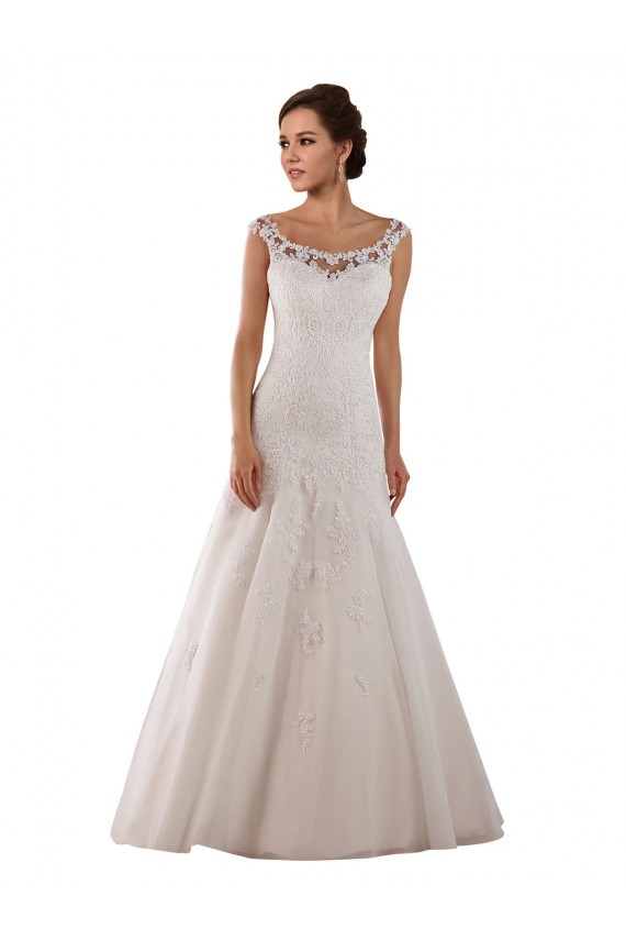 Outlet Ivoire Trapèze Scoop Tulle Robes de mariée