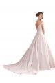 Outlet Ivoire Trapèze Épaule Dénudée Satiné Robes de mariée