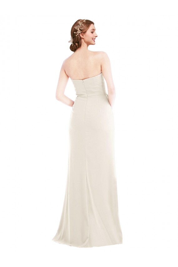 Outlet Ivoire Trompette Sans bretelle Crêpe Stretch Longue Robes demoiselle d'honneur / Robes de bal