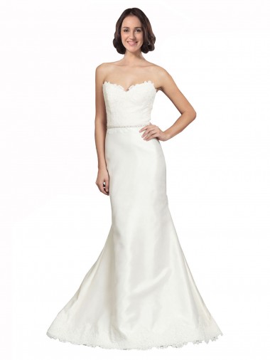 Outlet Ivoire Trompette Satiné Dentelle Robes de mariée