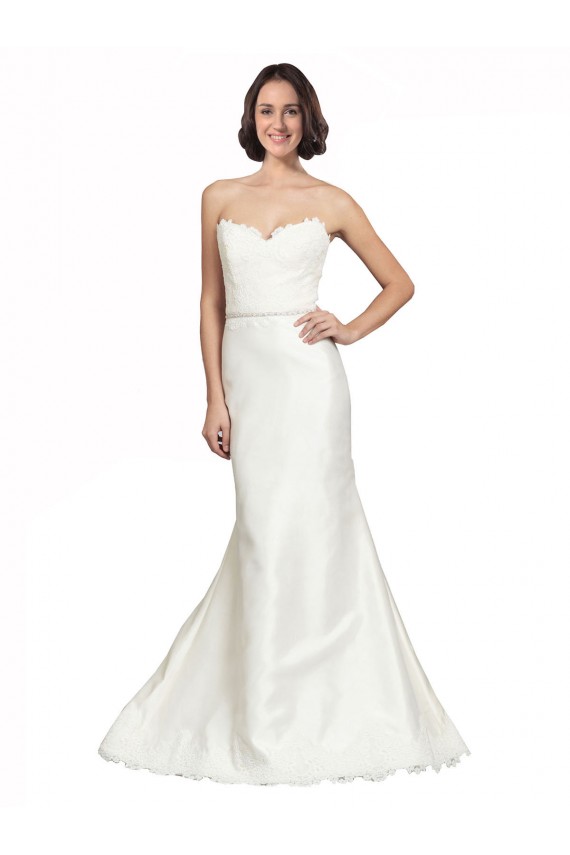 Outlet Ivoire Trompette Satiné Dentelle Robes de mariée