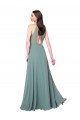 Outlet Lavande foncée Trapèze Licou Mousseline Longue Robes demoiselle d'honneur