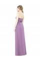 Outlet Lavande foncée Trapèze Mousseline Longue Robes demoiselle d'honneur
