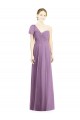 Outlet Lavande foncée Trapèze Mousseline Longue Robes demoiselle d'honneur